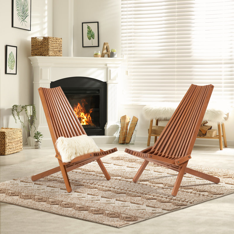 テーブル・チェア・ハンモック BUSH DE BRUNT 3HANDRED WINGTOP 50 OD Red Barrel Studio® Jahzelle Eucalyptus Wood Folding Adirondack